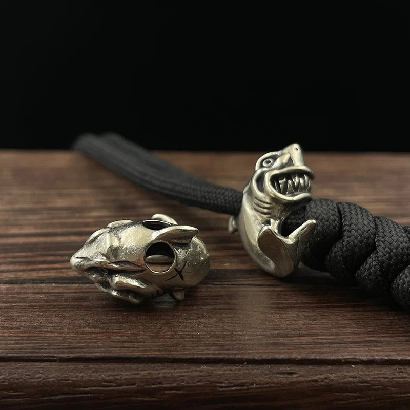 Латунные бусины для ножа в виде морских животных акулы панк повседневное
