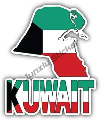 

Kuwait Map Flag Slogan Truck Car Window Bumper Sticker Decal Car Accessories The Whole Body National Flag Glue Sticker KK13cm