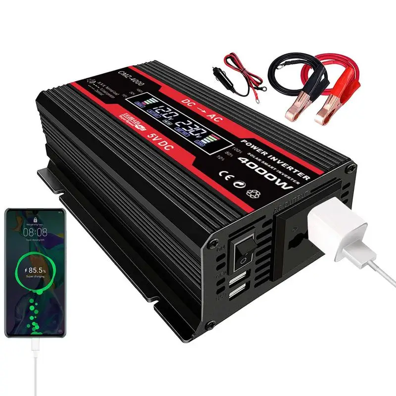 

Power Inverters for Vehicles | Smart Car Inverter Direct-current 12V to 220V 110V AC Car Charger Converter with LED Working Ligh