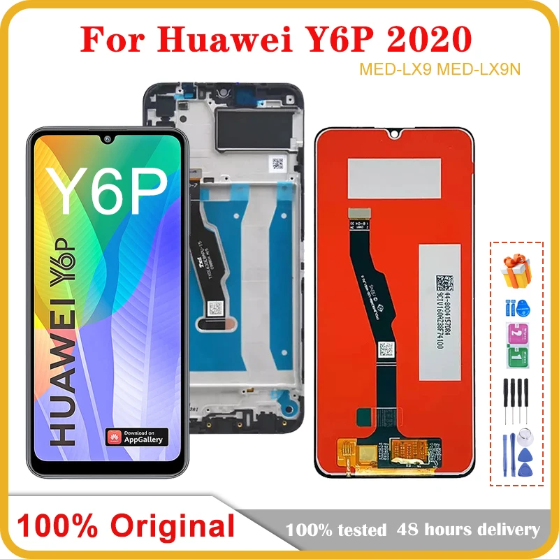 6,3 'оригинальный для Huawei Y6P 2020 LCD MED-LX9 дисплей сенсорный экран дигитайзер Замена для Huawei Y6P ЖК-дисплей