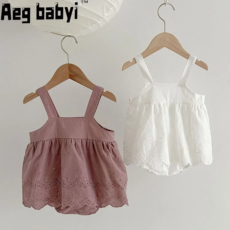 

Детские летние комбинезоны, новые детские комбинезоны на бретельках для маленьких девочек, милое боди для маленьких девочек, одежда