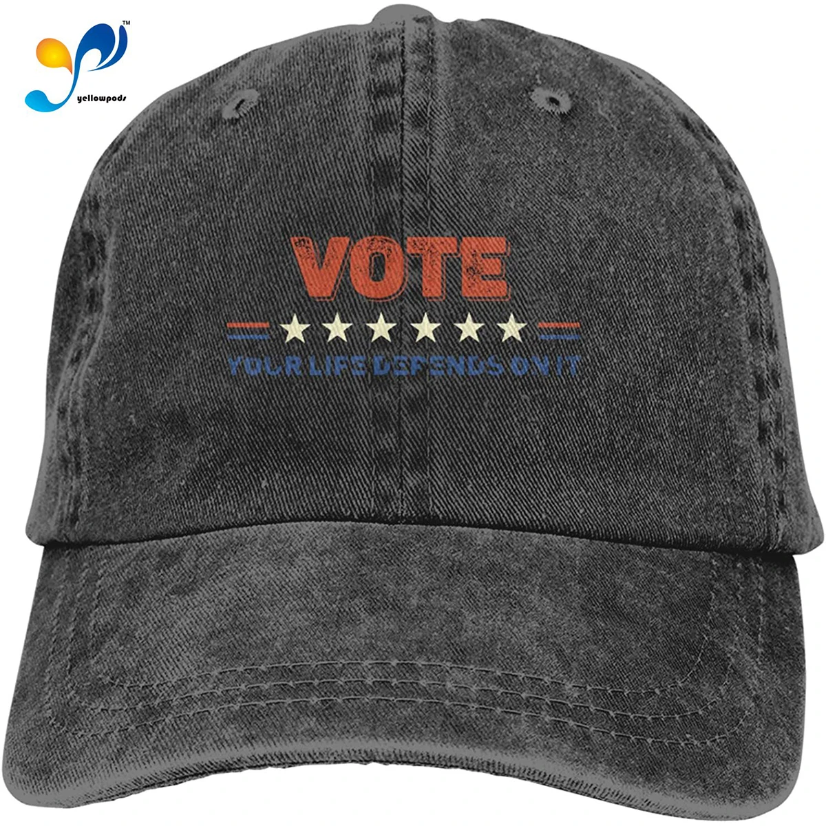 

Vote Like Your Life Depends On It Presidential Election 2020 Classic Baseball Caps Cotton Dad Hat Adjustable Sandwich Hat,Black