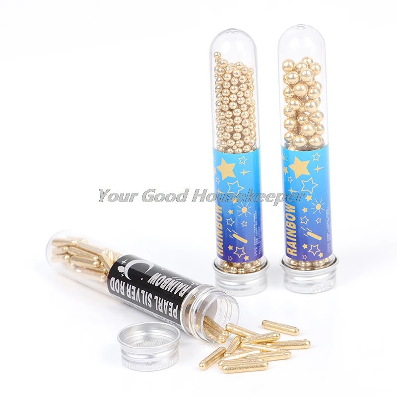 

1 Bottle Cake Baking Edible Needle Sprinkles Beads DIY Wedding Decor Simulation Gold Beads Fondant Donuts Cake Decorations