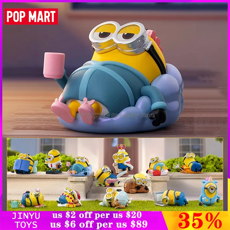 POP MART Миньоны Ленивый Каждый день Серия Слепая коробка Игрушка Симпатичная аниме