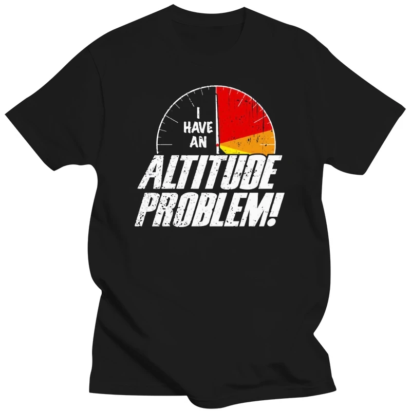 Фото Мужская забавная футболка для прыжков с парашютом «Altitude Problem», свободный осенний парашютный полк для молодежи, среднего возраста, старый №1