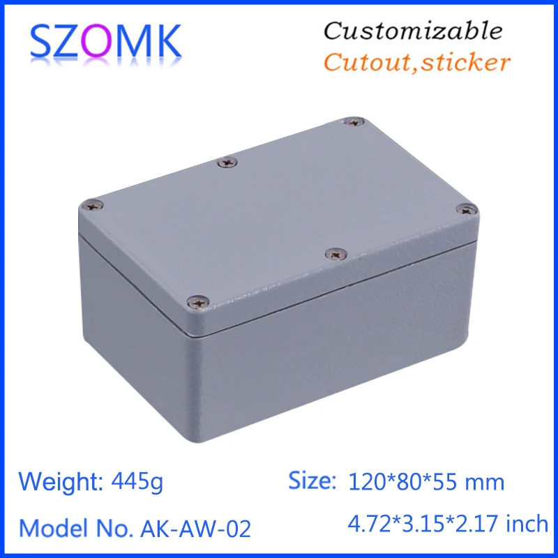 1 шт. 120*80*55 мм IP66 алюминиевый водонепроницаемый корпус усилителя электроники