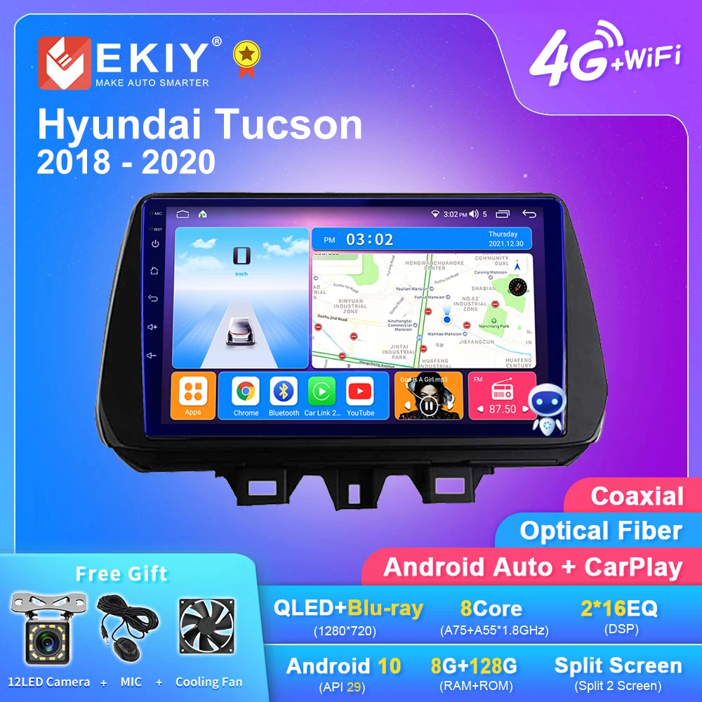 

EKIY T7 для Hyundai Tucson 2018-2020 Android автомобильное радио QLED DSP 1280*720 мультимедийный видеоплеер GPS-навигация стерео головное устройство