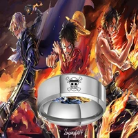 pirate king ring anime stainless steel rings for men straw hat luffy pirates mens rings bague heren ghibli rings