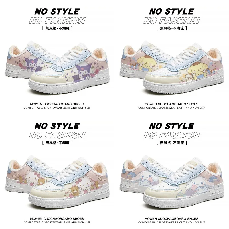 

Sanrios Cinnamoroll Kitty Melody Kuromi Shoes Versatile Women's Shoes New Original JK Little White Shoes Board Shoes Student
