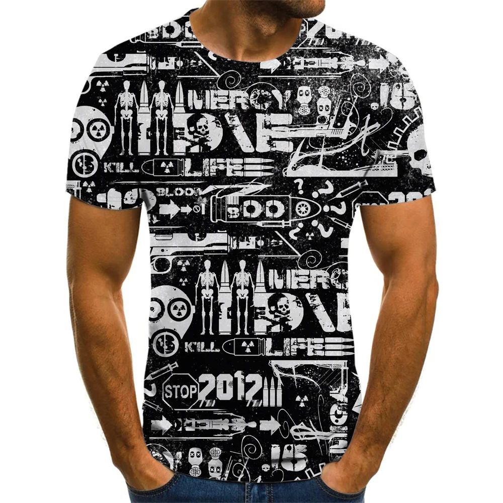 

Футболка с графическим принтом в виде черепа, топы в готическом стиле, футболки, одежда для мужчин, мужская одежда, летняя уличная одежда, му...