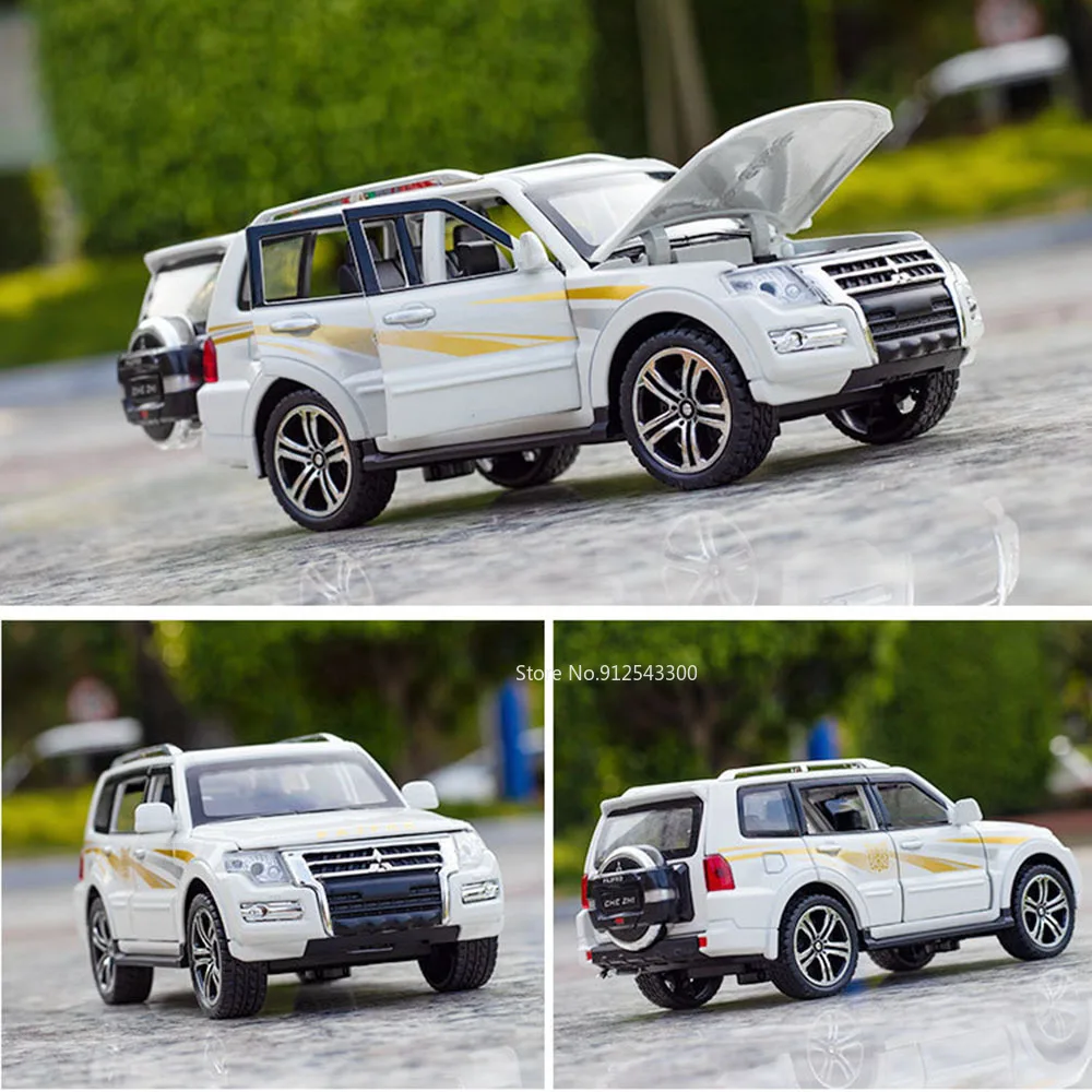 Mitsubishi Pajero Масштаб 1/32 Модель Автомобиля Металлическое Сращивание С Резиновыми