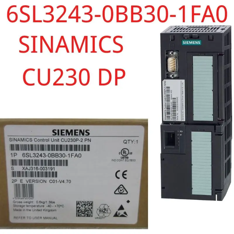 

6SL3243-0BB30-1FA0 Brand New SINAMICS G120 Control Unit CU230P-2 PN integrates PROFINET 6 DI, 3 DO, 4 AI, 2 AO 1