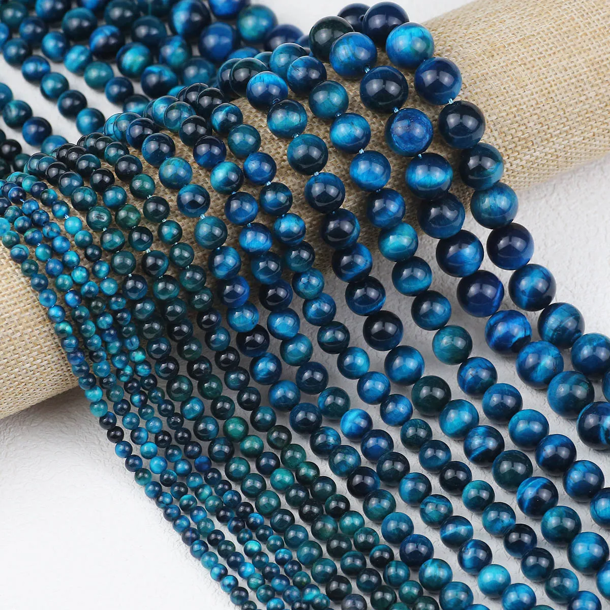 Круглые бусины Тигрового Глаза 4/6/8/10/12 мм гладкие незакрепленные камни для