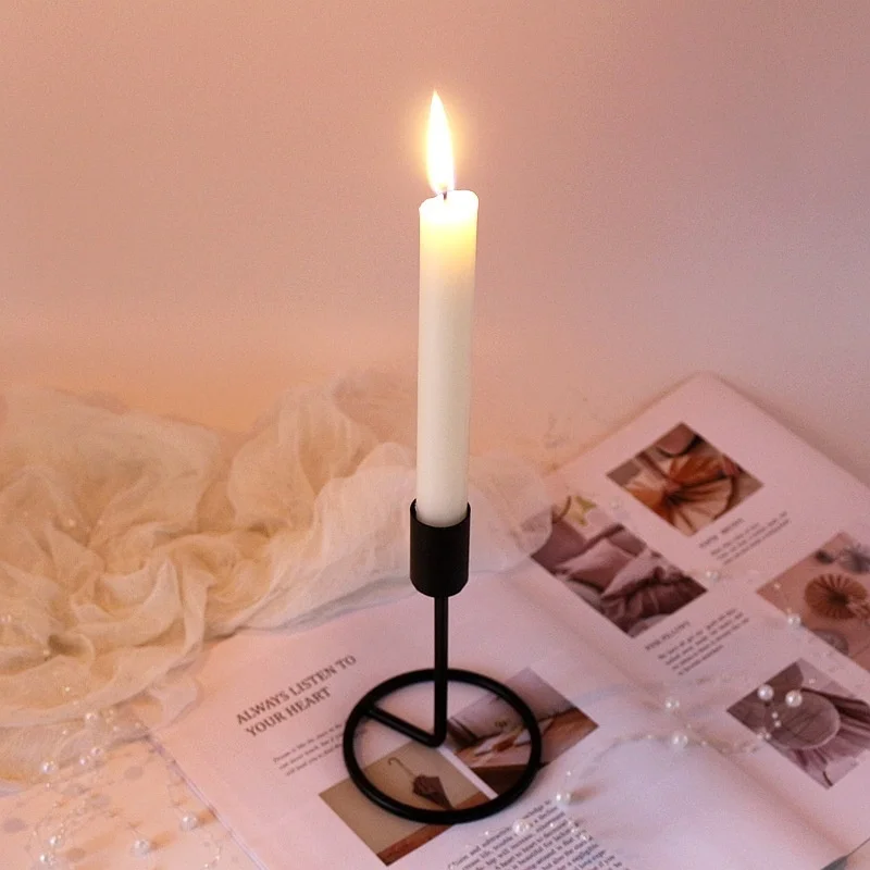 

Dining Table Nordic Iron Candlestick Household Living Room Table Candlelight Dinner Props Romantic Decorations wedding