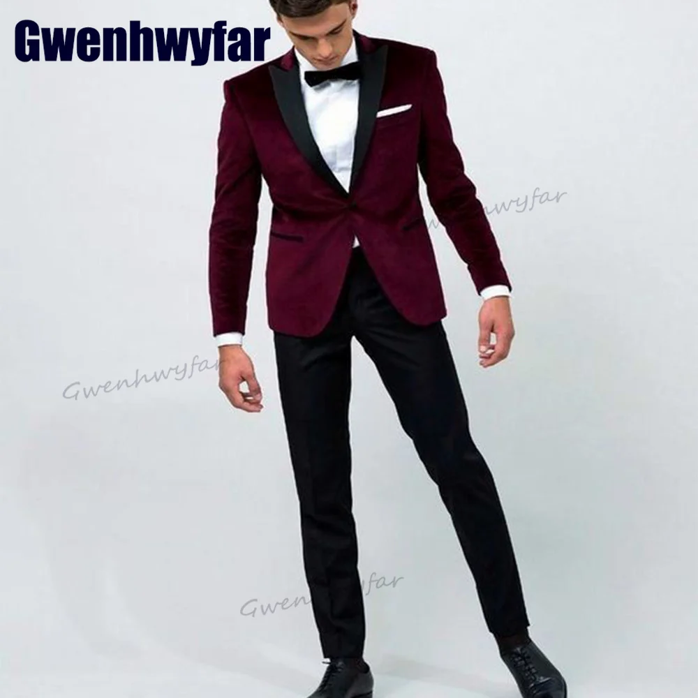 

Gwenhwyfar новые мужские Костюмы приталенные Свадебные официальные смокинги для жениха Terno Masculino индивидуальные мужские комплекты одежды блейзера (Блейзер + брюки)