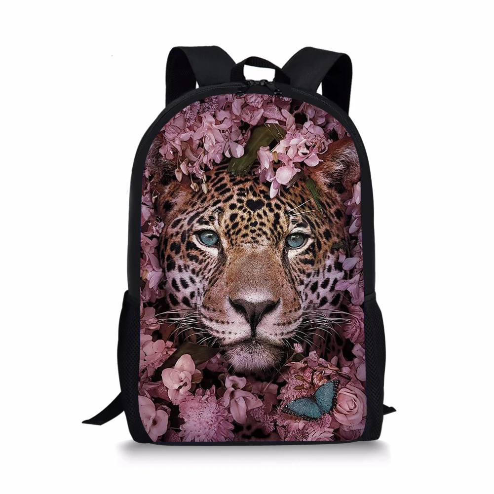 Animal Flower Style Print New Large Schoolbag Student School Backpack Waterproof Bagpack Capacity Primary Book Bags