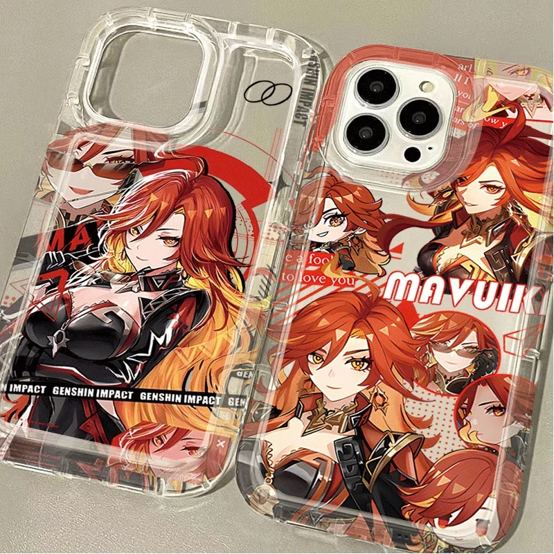Phone Back Case for Samsung Galaxy S24 Ultra S23 S22 S21 FE S20 Plus Note 20 10 Pro A34 A54 A33 A53 Genshin Impact Mavuika Cover