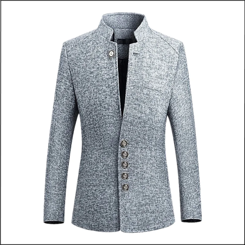 

Blazer Men 2022 spring New Chinese style Business Casual Stand Collar Male Blazer Slim Fit Mens Blazer Jacket Plus Size 4XL 5XL