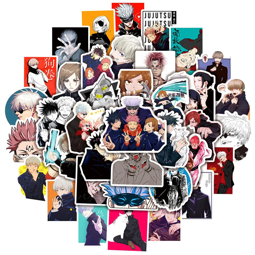 

10/30/50PCS Cool Anime Jujutsu Kaisen Stickers Waterproof Graffiti Decal DIY Skateboard Luggage Laptop Phone Classic Sticker Toy