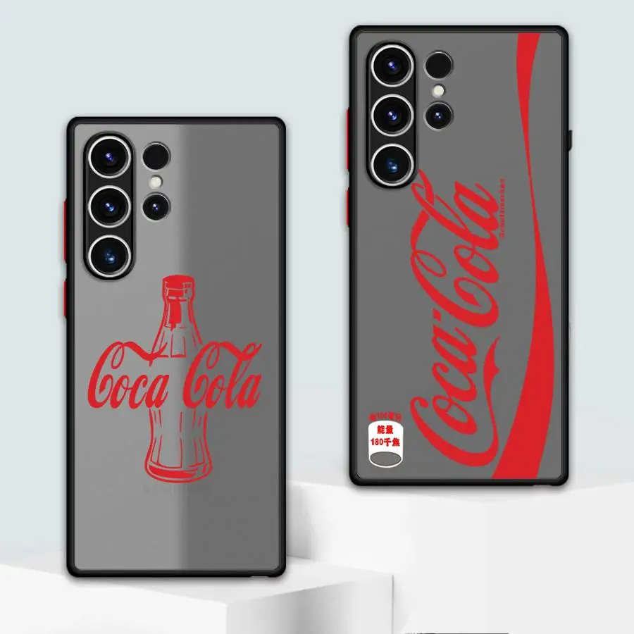 Fashion C-Coca-C-Cola Cover Phone Case for Samsung Galaxy S24 Ultra S23 S20 S21 S22 FE Matte Hard PC