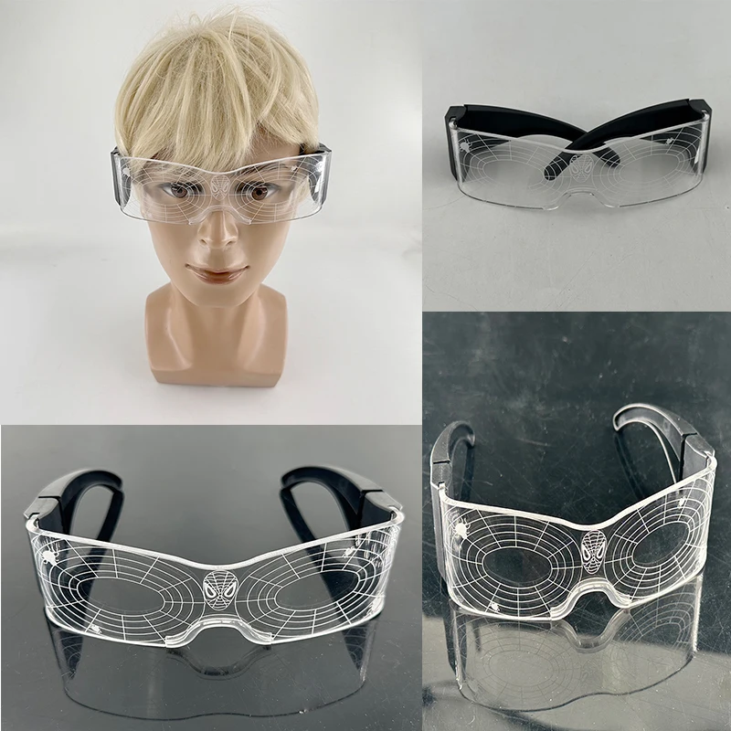 Крутые светодиодные цветные очки для косплея с изображением герои паука