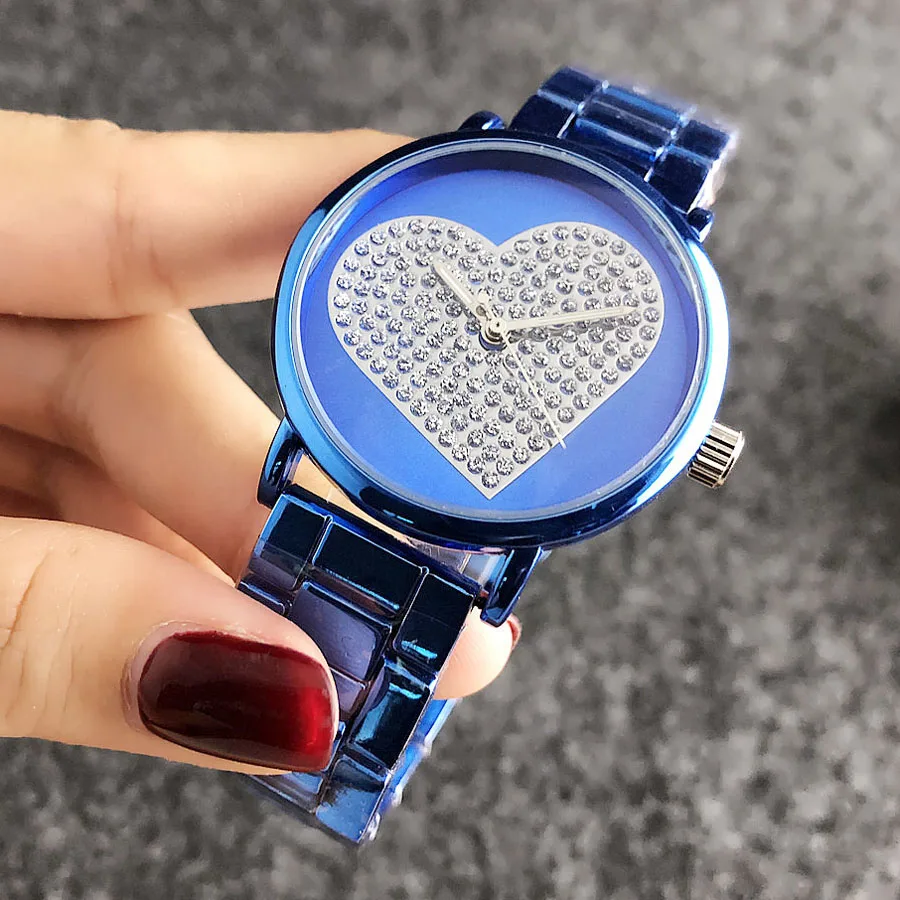 Enlarge 2022 Ladies Quartz Wrist Watches Dress Gold Watch Women Crystal Diamond Watches Stainless Steel Silver Clock Women Montre Femme