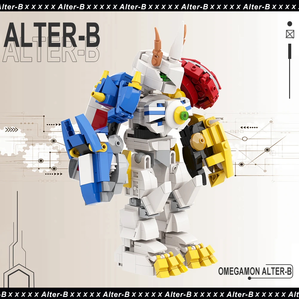 Gobrick MOC Mecha omegamглан альтер-B фикция существа Набор строительных блоков японская