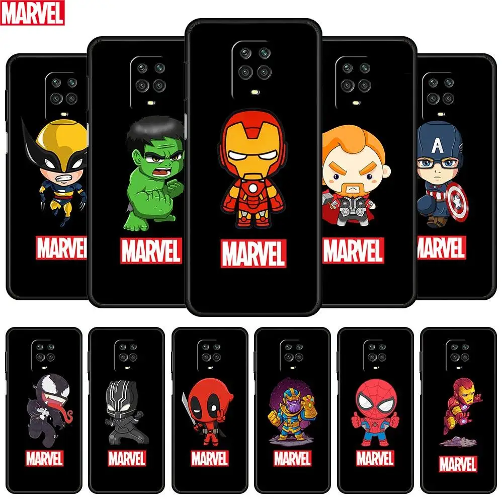 

Cute Cartoon Marvel Hero For Xiaomi Redmi Note8 9 Pro 10 10S 11S 11 Pro 10T 9S 8T 9T 7 11E Soft Case Cover Coque