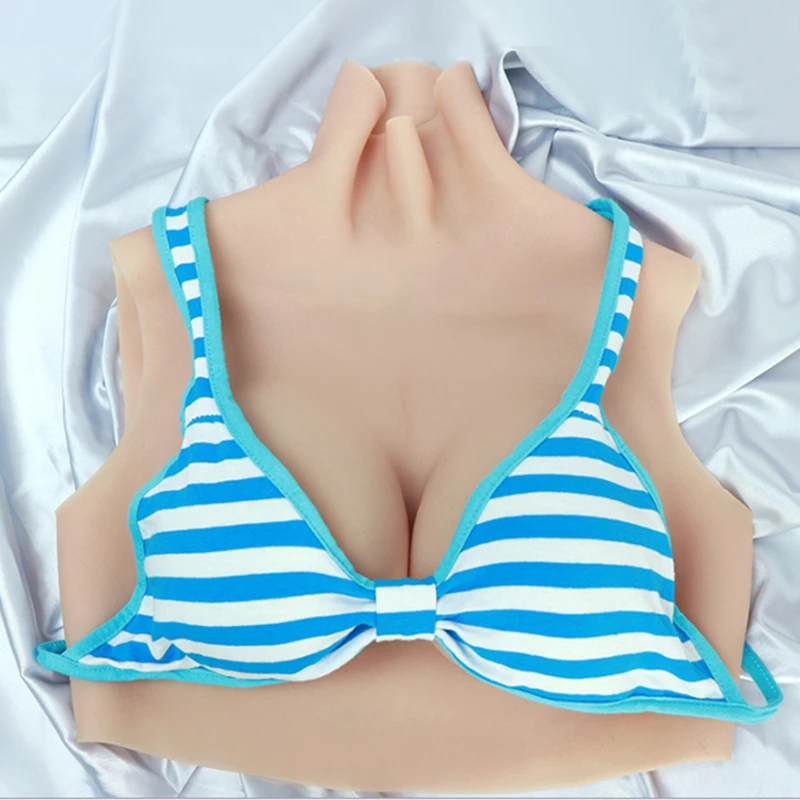 Artificial Silicone Fake Breast Forms C Cup Transgender Crossdresser Crossdressing False Boobs Bodysuit Sexy Mens Body Shaper