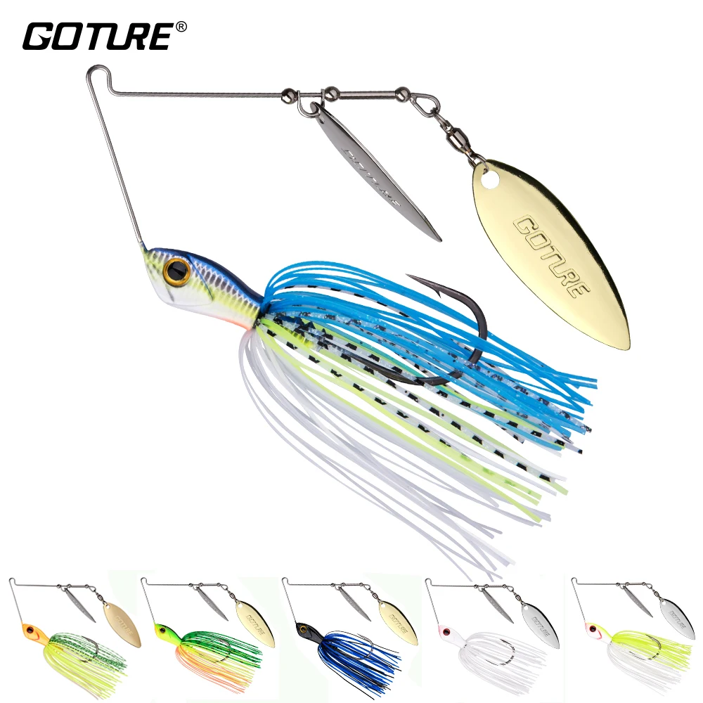 

Goture 1PC ELFIN A+ Quality Fishing Lure Spinnerbait 20G/24G High Speed Willow Blades Metal Lead Head Spinner Spoon Bait
