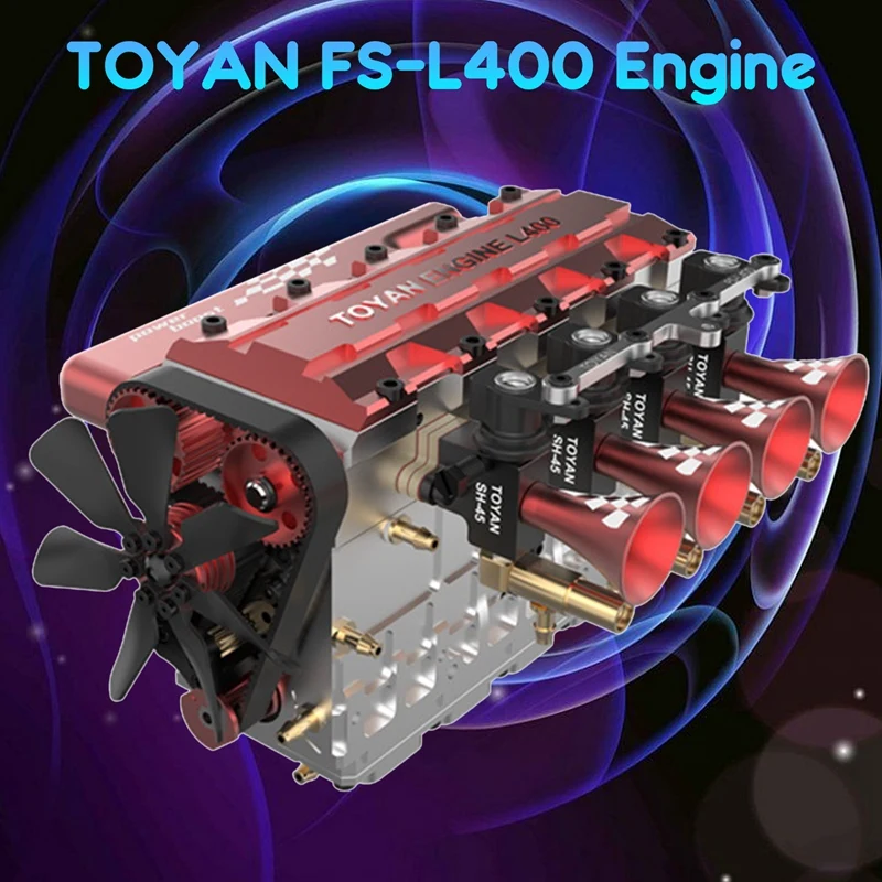 

TOYAN FS-L400 Engine 14Cc Inline 4 Cylinder 4 Stroke Water Cooled Methanol Engine Model For 1:8 1:10 1:12 1:14 RC Car Airplane