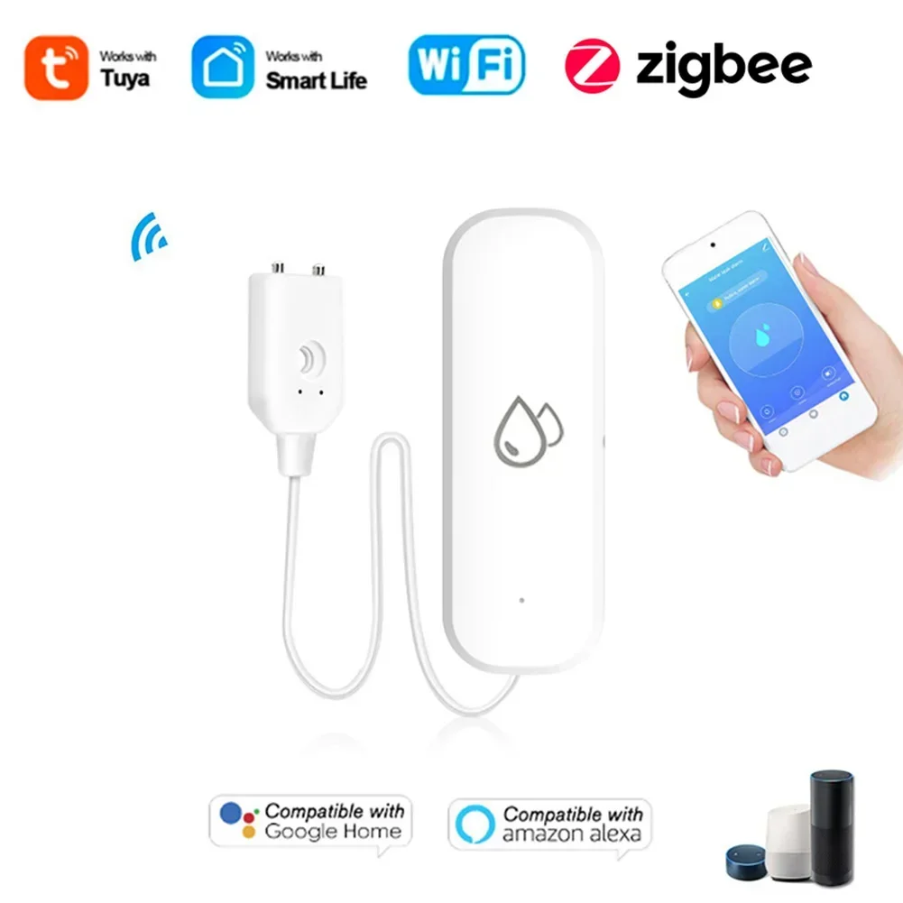 Для Tuya Wi-Fi умный дом датчик утечки воды детектор уровня перелива звуковая
