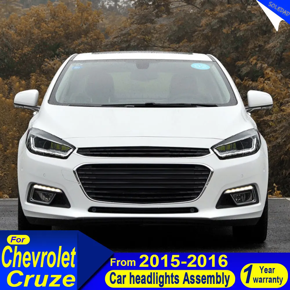 Фото Фары для Chevrolet Cruze 2015-2017, светодиодные Bi-Xenon лампы Hella, противотуманные фары, аксессуары для автомобиля, головное освещение №1