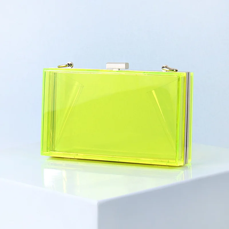 Сумка для фитнеса женская прозрачная Модный акриловый саквояж на цепочке