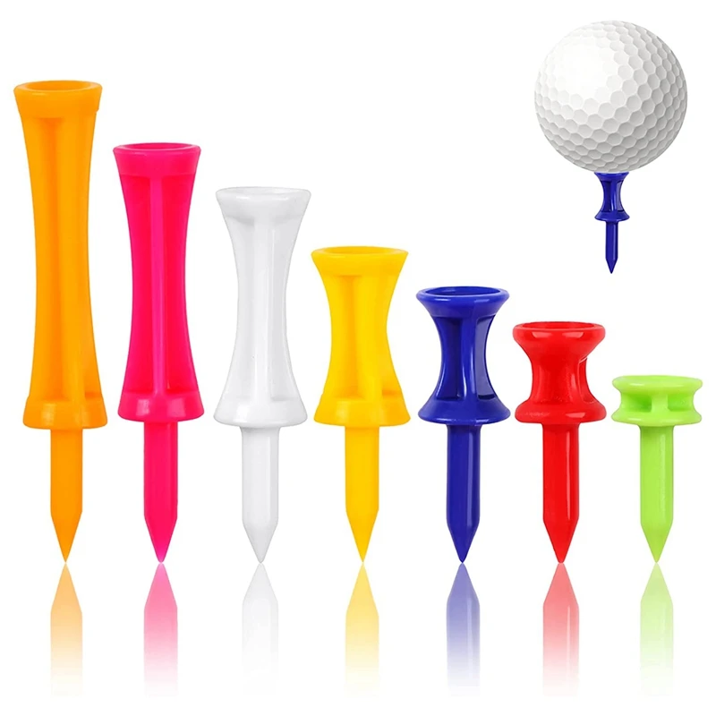 

70 Pcs Golf Tees, Mixed Sizes Plastic Golf Tee, Durable Castle Tees Small Golf Tees In Multiple Colors
