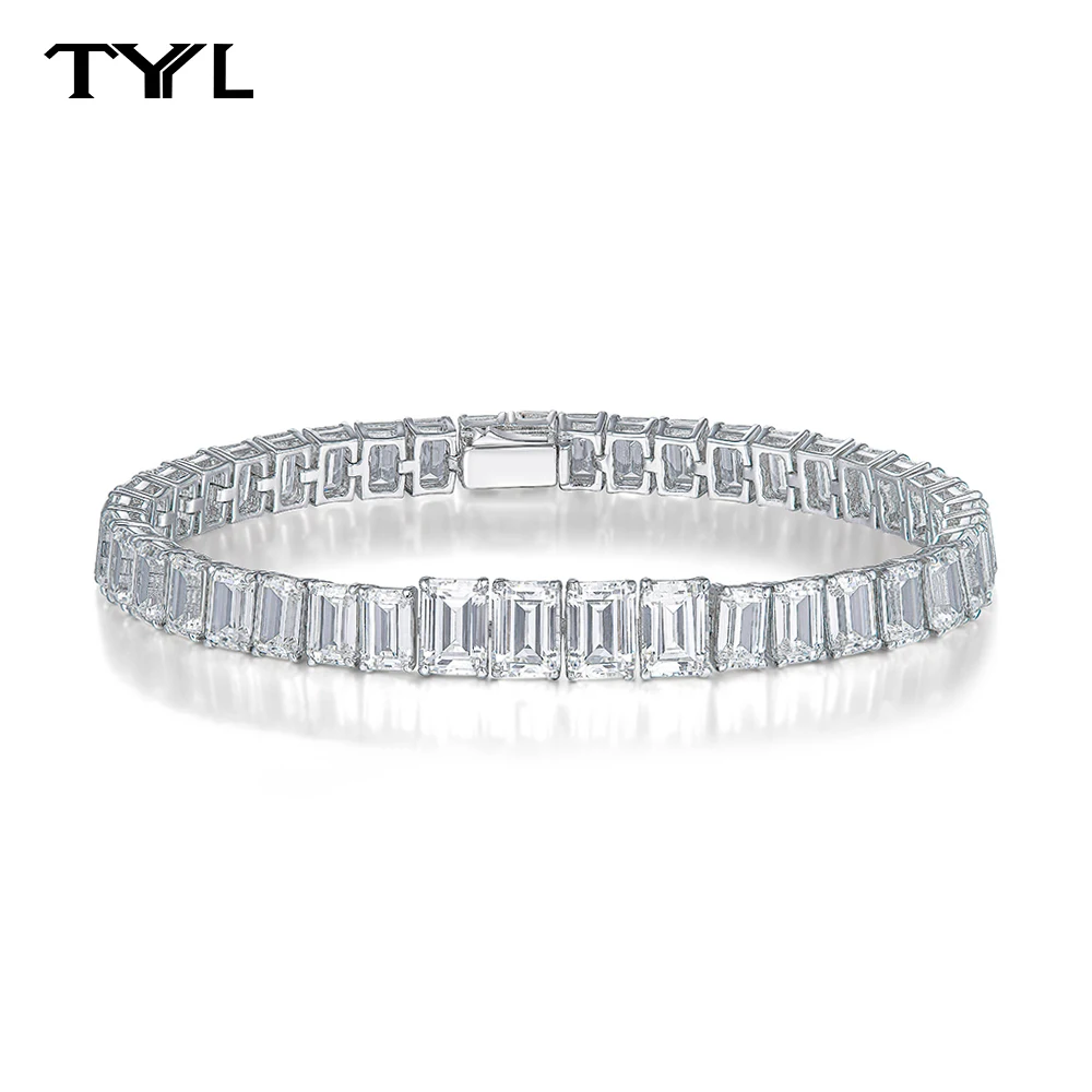 TYYL 4*6 мм полный изумрудной огранки высокоуглеродистый бриллиантовый теннисный