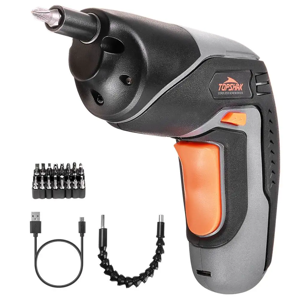 

Mini Portable Cordless Electric Screwdriver Multi-Function Household Rechargeable Drill Power Tools W/ LED Light &amp 34pcs Bits