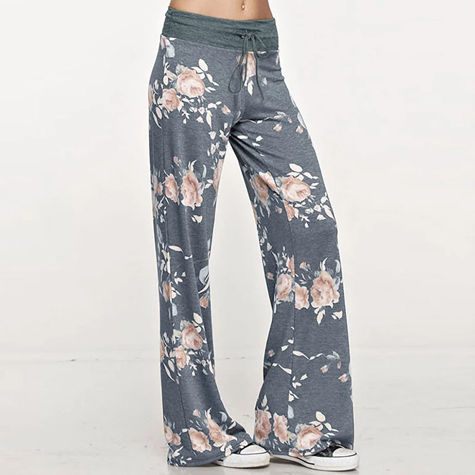 

Pattern Pants for Women Work Women's Comfy Casual Pajama Pants Floral Print Drawstring Lounge Pants Beautiful Clothes for Women