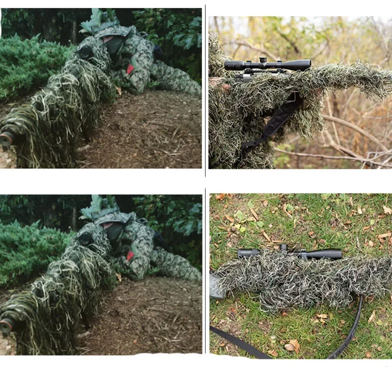 Ghillie Крышка Ствольной Коробки для винтовки Wrap Синтетический с эластичным