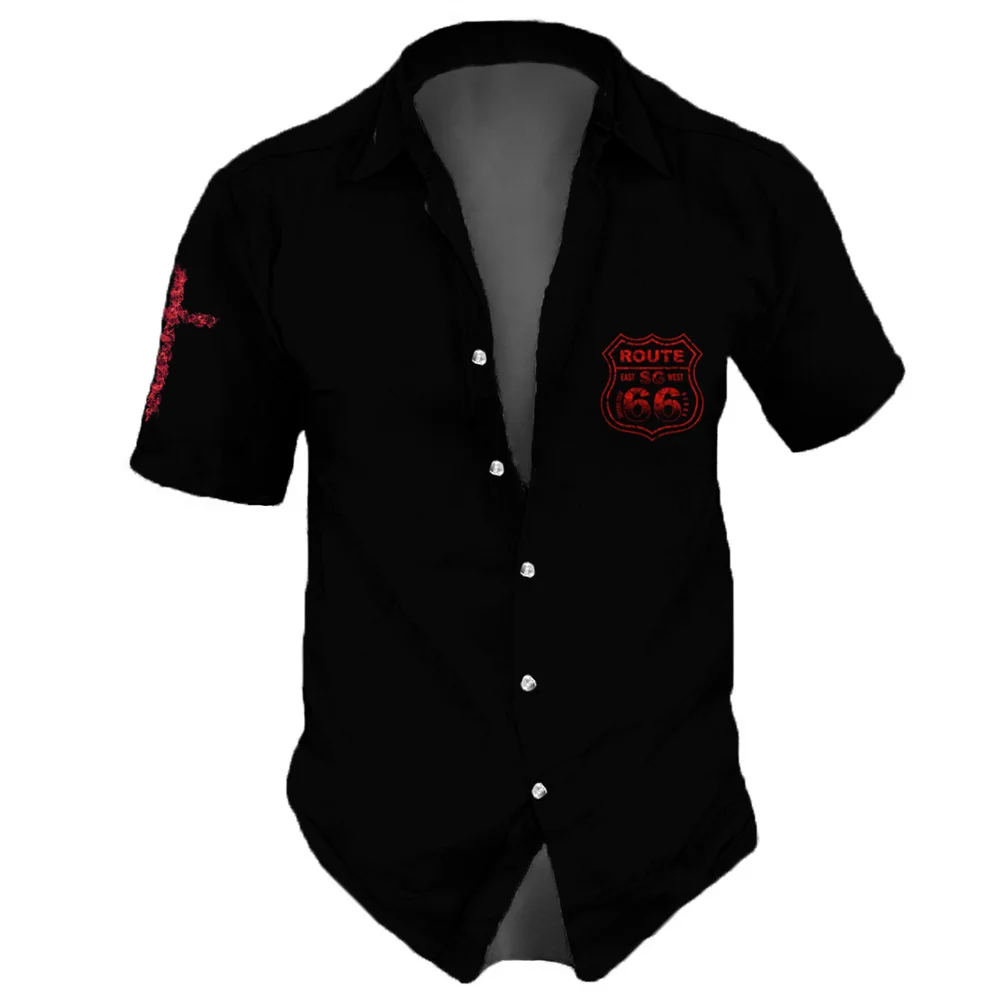 Рисунок 2 - Рубашка мужская с принтом шоссе 66