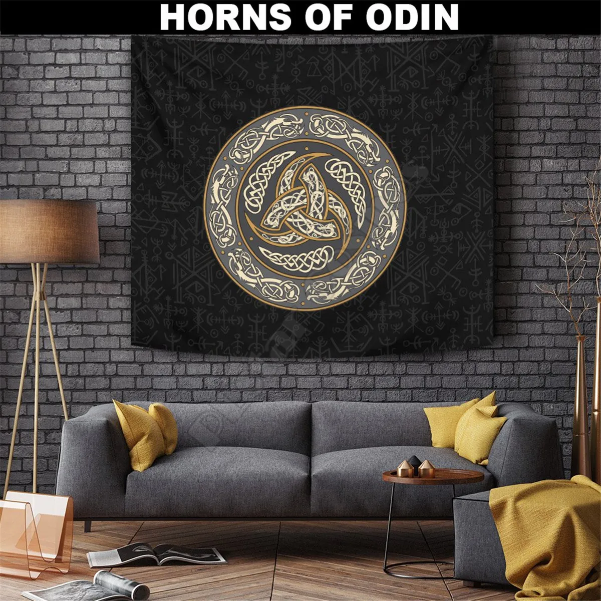 

Viking Style Tapestry Horns Of Odin 3D Printed Tapestry Rectangular Home Decor Wall Hanging Home Decoration 04