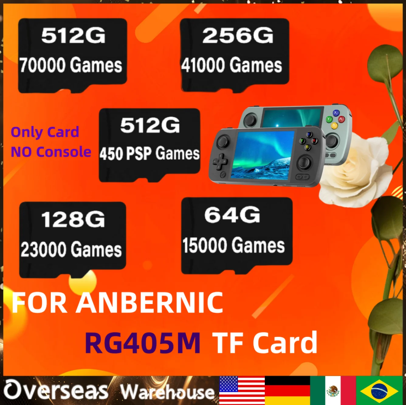 ANBERNIC RG405M TF-карта 512 г игровые консоли карты памяти предварительная установка
