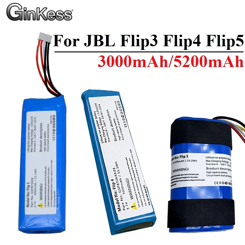 

Литий-ионный аккумулятор 3000 мАч 5200 мАч 3,7 в для JBL Flip 5 Flip5 SUN-INTE-152 FLIP3 FLIP4 FLIP5, Сменный аккумулятор для динамика, Бесплатные инструменты