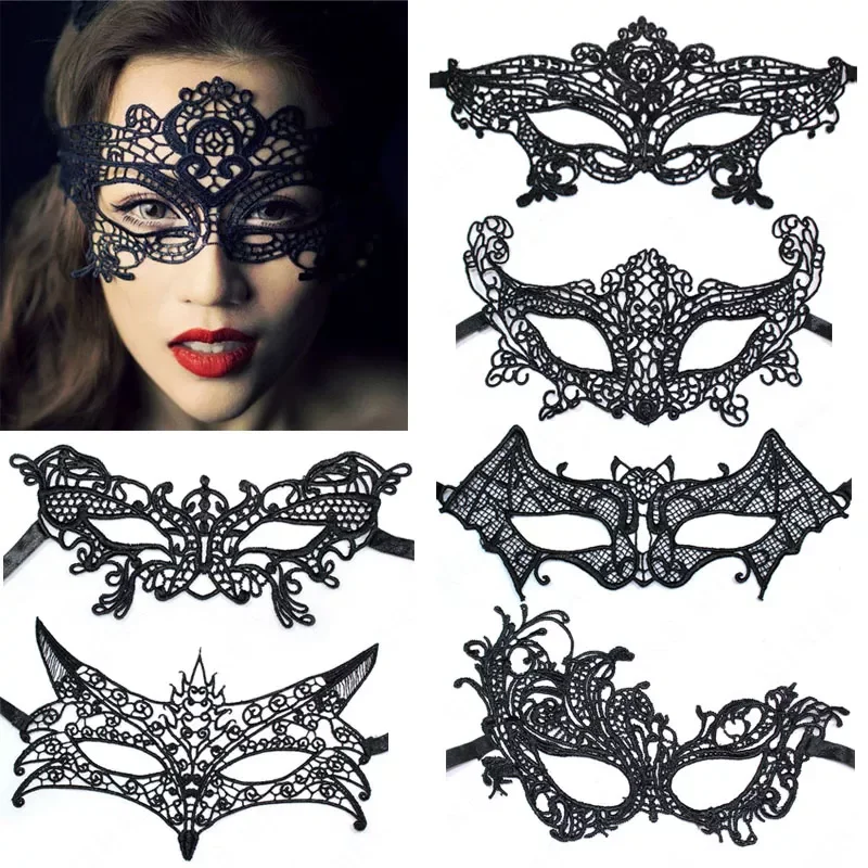 

Sexy Cosplay Toy Costumes Women Lace Party Nightclub Queen Eye Mask Erotic Lingerie Venetian Carnival Anonymous Lace Mask