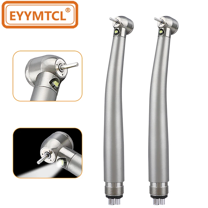 Фото EYY Dental LED Высокоскоростной наконечник Насадки для стоматолога Воздушная турбина Кнопка Тройной распылитель воды 2 4 отверстия Ручки с высоким вращением Инструменты №1