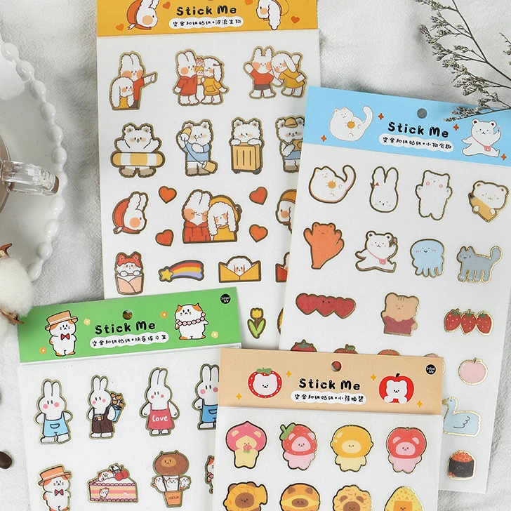 

Lovely Rabbit And Friends Kawaii Cartoon Paper Stickers 116*200mm DIY Journal Diary Decoration Supplies