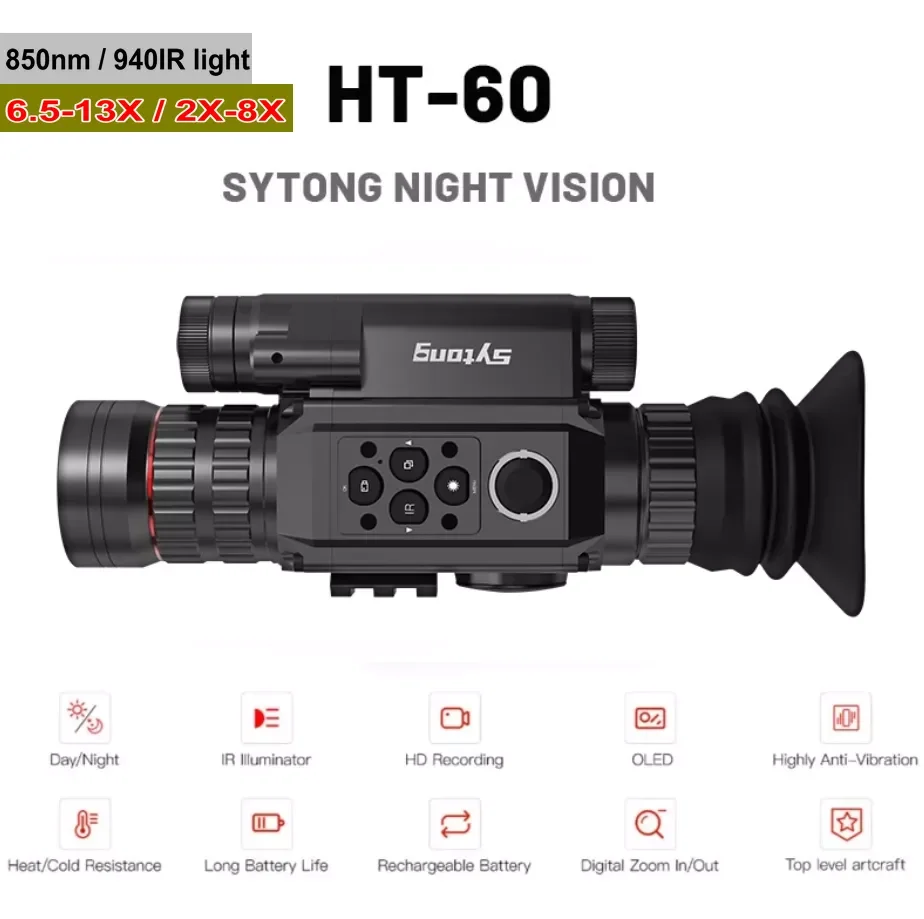 

Sytong HT-60 6,5-13X/3X-8X цифровой прицел ночного видения NV Монокуляр нм/Нм Wi-Fi Прицельная охотничья камера
