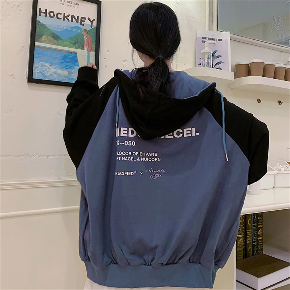 

Fashion Patchwork Hoodie Women Harajuku Girl Spring Jacket Hip Hop Loose Tops 2023 Autumn Cool Zip Up JHoodie Streetwear Females