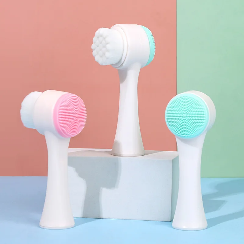 Двусторонняя силиконовая щетка для очищения лица средство удаления черных точек
