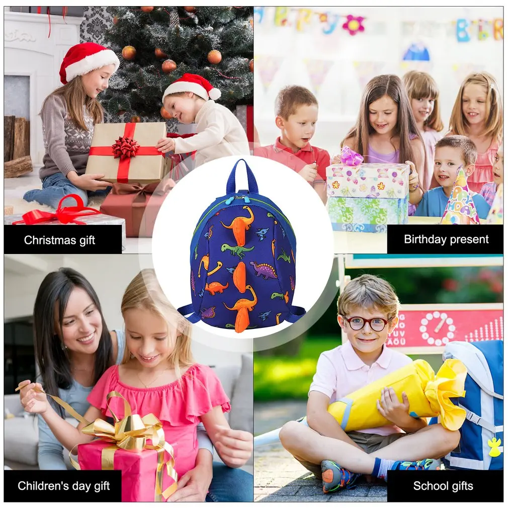 Детский рюкзак с милым принтом мультяшный динозавр Акула защита от потери для